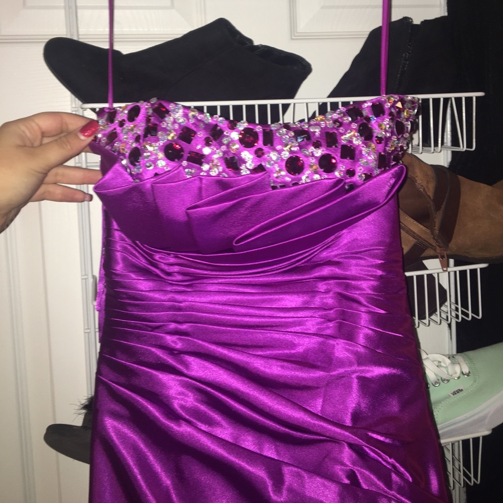 Royal Purple Formal Dress with Rhinestones